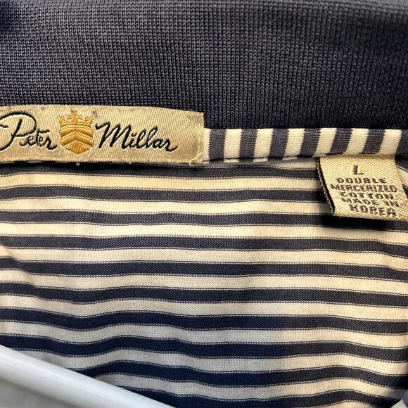 Peter Millar Polo Shirt San Diego Short Sleeve Collared The Bridges Striped L - Picture 3 of 4